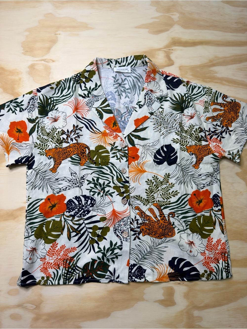 Tropical Jungle Linen Feel Shirt- Exclusive One Size XL